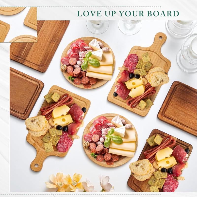 Gift Box Bamboo Mini Cutting Board & Cheese Knife Set for Baptism, Wedding, Birthday, or Banquet