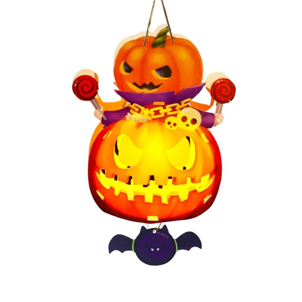 Halloween Pumpkin Handmade DIY Material Children's Handheld Luminous  Decoration Party Supplies