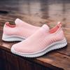 Breathable Knitted Women's Flats Lightweight Men's Running Sports Shoes Slip-on Causal Sneakers Walking Shoes