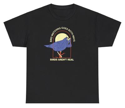 Bird Watching va in entrambe le direzioni T-shirt Uccelli Divertenti Non Sono Reali Regalo Conspirazione Maglietta