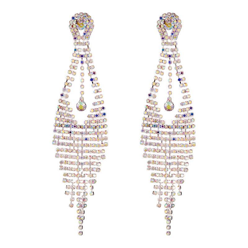 Elegant Tassel Long Earrings: European & American Fashion, High-End Prom & Evening Goddess Style.
