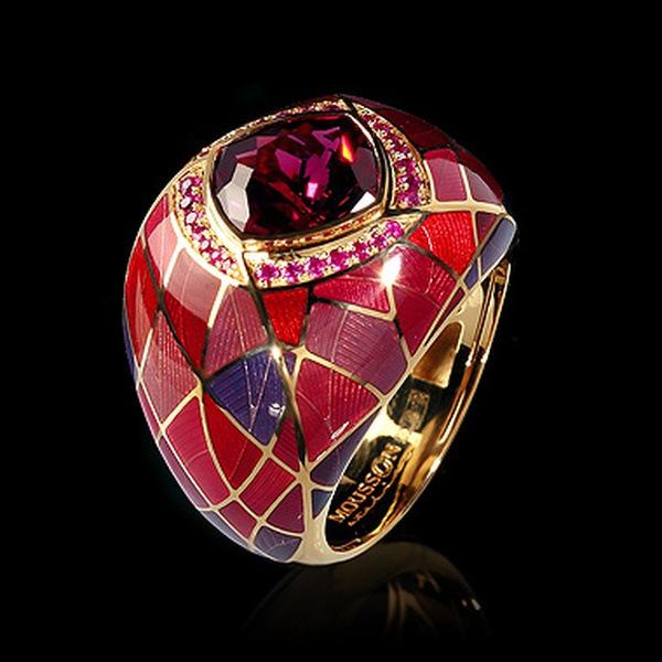 European & American Fashion Blue Gemstone Zircon Diamond Ring with Retro Oil Drop Design