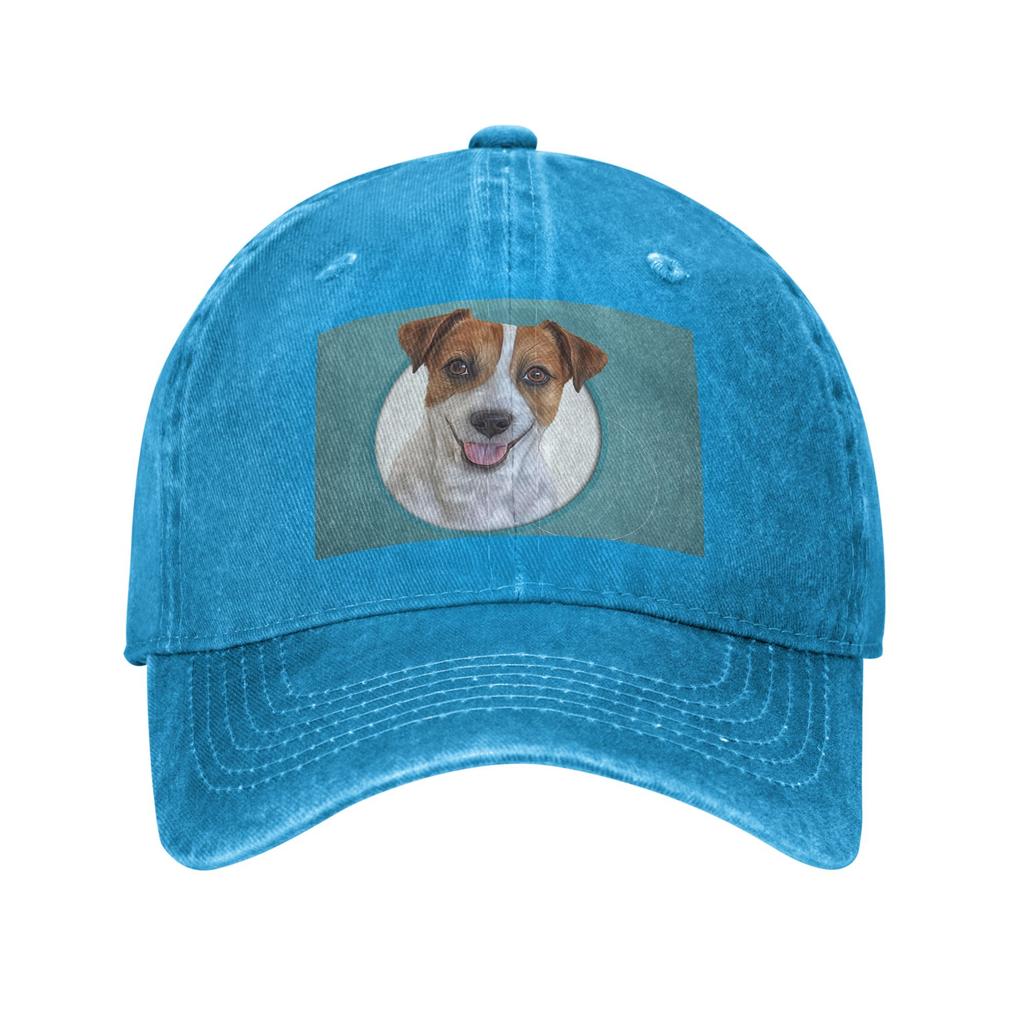 Dog Jack Russell Terrier Drawing, illustration funny dog Denim Cap Casual Baseball Caps Adjustable Hat Unisex Baseball Hats