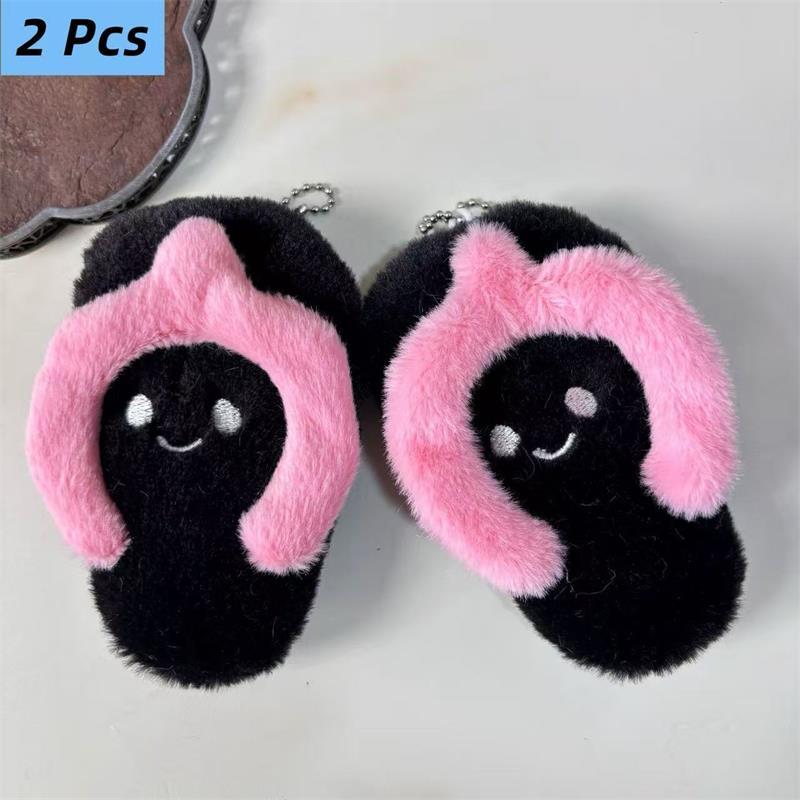 

2Pcs Cute Slipper Flip Flops Plush Doll Stuffed Toys Keychain Pendant Bag Charms Backpack Hang Ornaments Girl Keyring Kids Gifts
