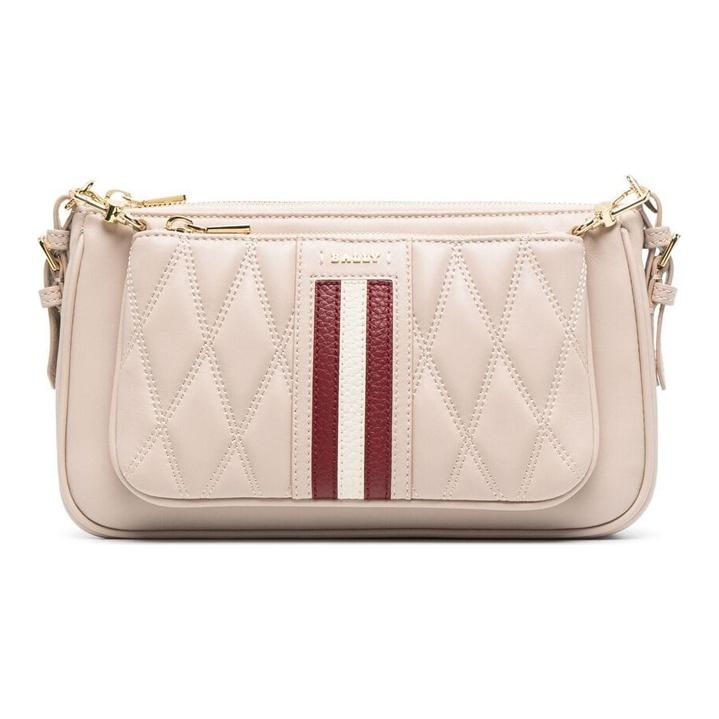 Bally Three-In-One Ginger Pattern Stitching Striped Leather Underarm Crossbody Shoulder Bag Women bags Beige 6236882
