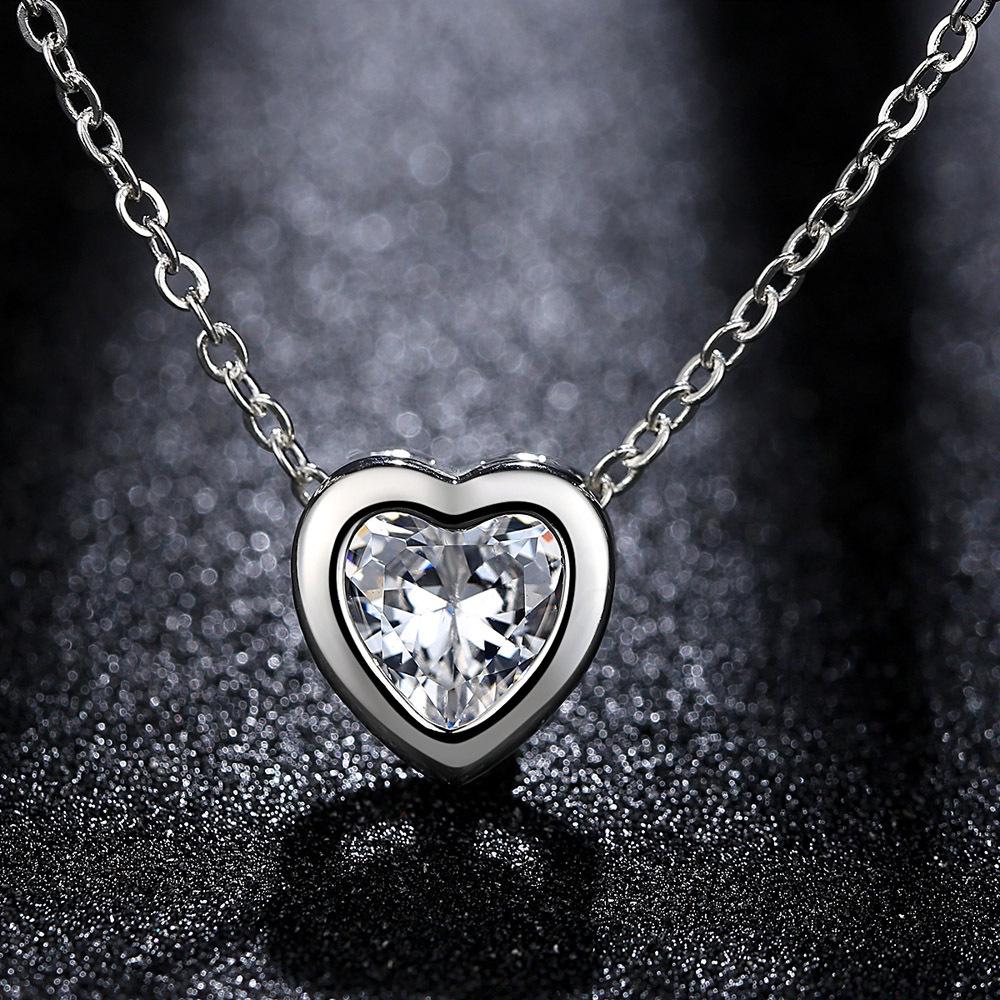 Classic Heart-Shaped Eight Hearts and Arrows Zircon Necklace for Women - Japanese and Korean Style Jewelry