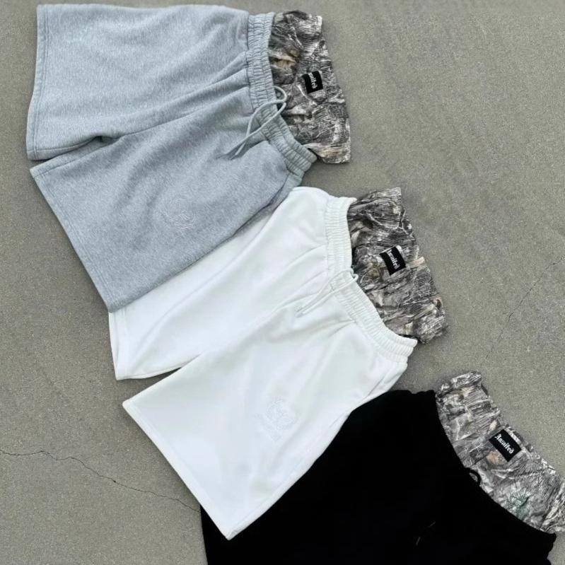 Unisex Y2K Camouflage Double Waist Shorts Harajuku Embroidered Leisure Sport Short Women Hip Hop High Waist Streetwear Pants