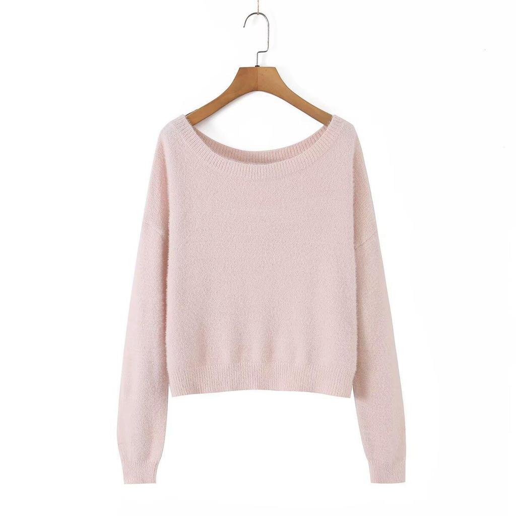 2026 European & American Style Women's Long-Sleeve Solid Color Sweater - Versatile Fashion for a Comfy Commute.