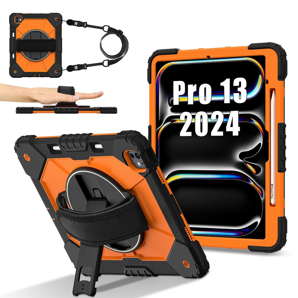 Etui obrotowe Uniwersalne do IPad Pro 13 2025 M5 2024 M4 A3360 A3361 A3362 A2926 A2925 A3007 Hybrydowe Pokrowiec Pasek na Ramię