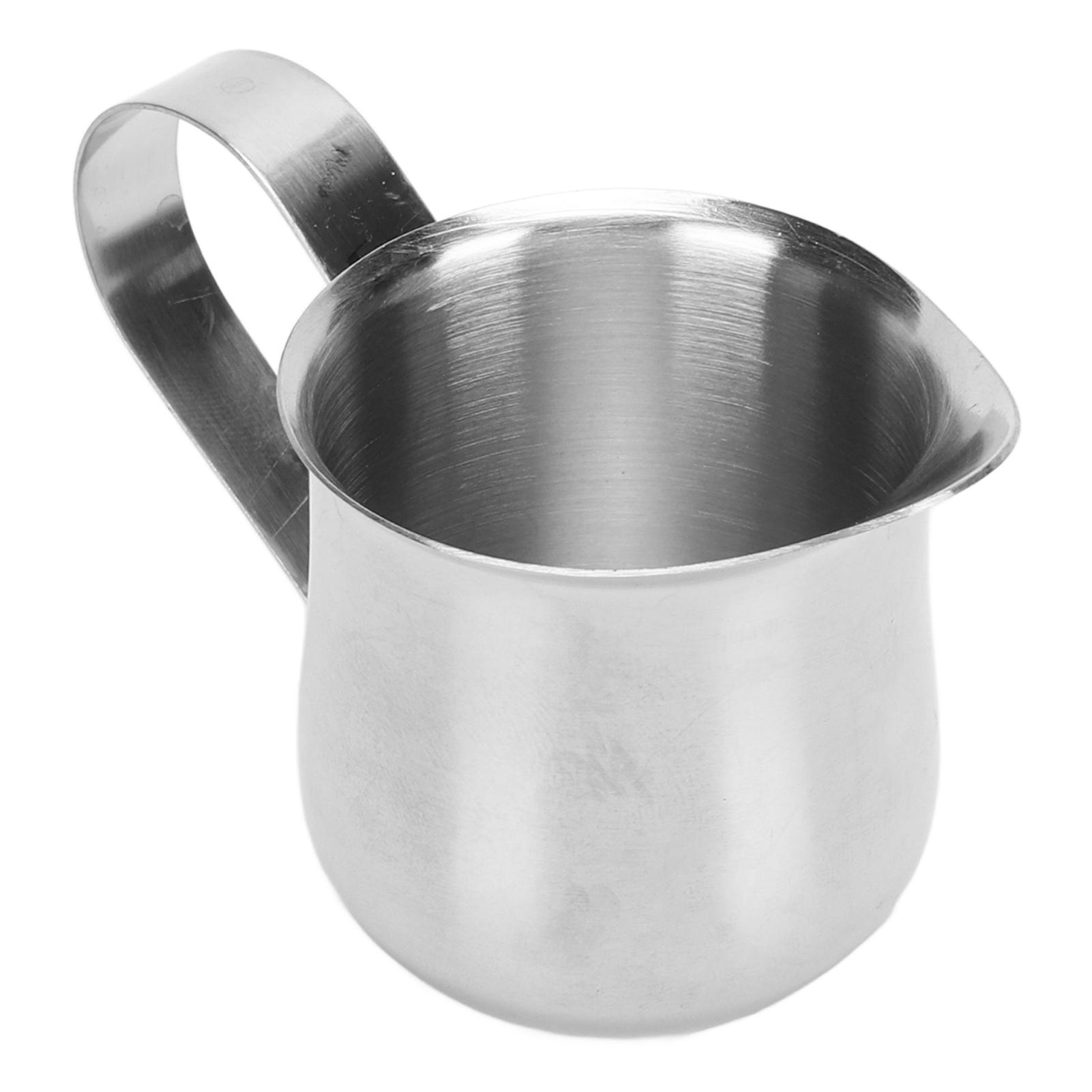 

Milk Frothing Pitcher Stainless Steel Ergonomic Milk Frothing Cup Jug Steaming Pitcher for Coffee 2oz