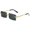 New Trendy Rectangular Sunglasses Men Fashion Vintage Twisted Snake Leg Gradient Shades Women Luxury Brand Design Sun Eyewear