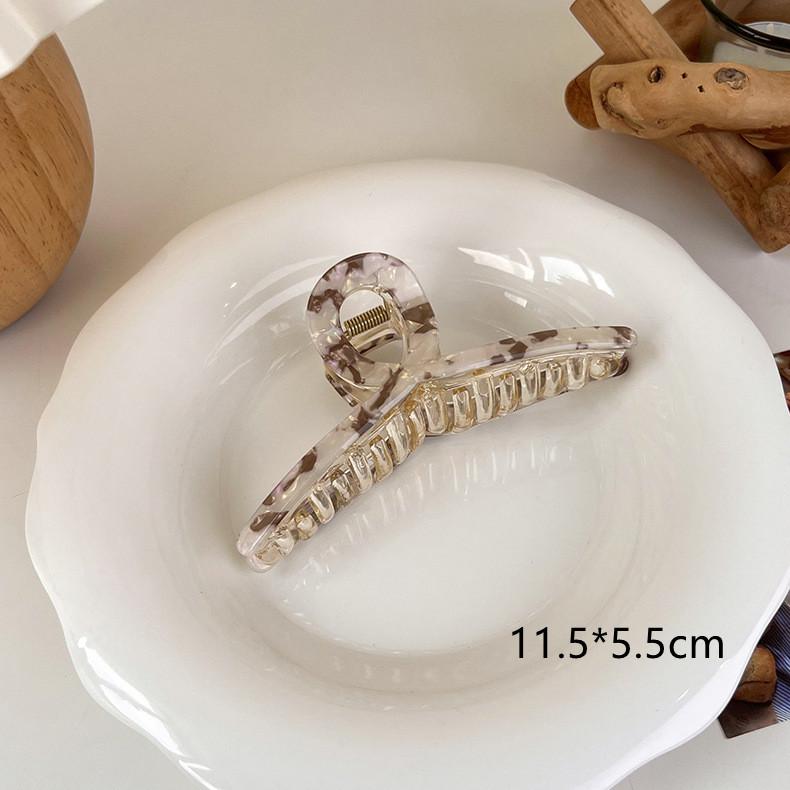 Akryl Barrette elegancka jednokolorowa spinka do włosów krab spinka do włosów Vintage proste akcesoria do włosów dla kobiet kucyk pazur klip kraby
