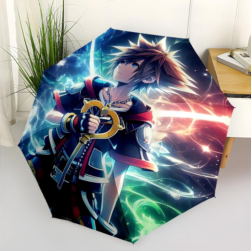 

1pc Keyblade Heart Key Umbrella Automatic Opening, Foldable Design, Outdoor Use, Perfect Gift for Fans & Travelers!C052
