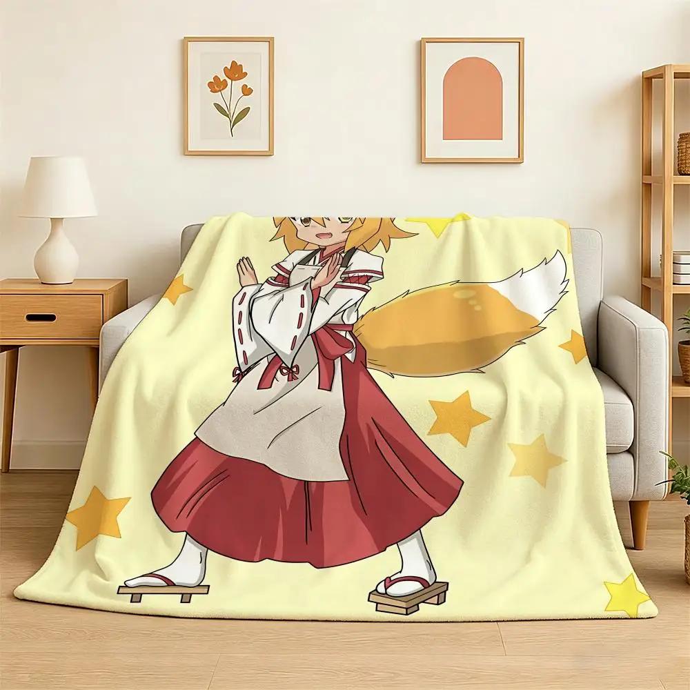 The Helpful Fox Senko San Cartoon Throw 240g Flannel Blanket Lightweight Soft Skin-friendly Summer Thin Throw Blanket 75X95CM