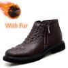 Fashion Versatile Men Boots Leather Comfort Versatile Boots Men Winter Ankle Lightweight Shoes Mens Casual Men Winter Plush Snow Boots
