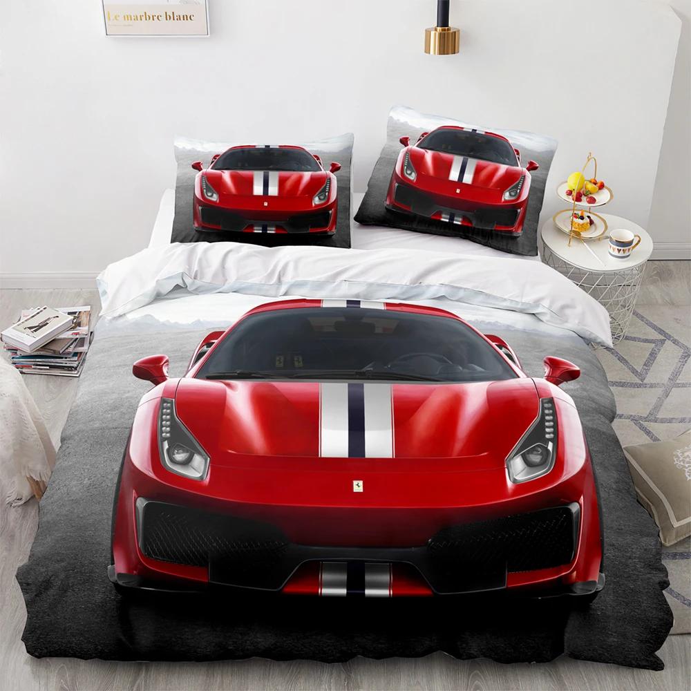 Sports Car Racing Bedding Set Single/Twin/Full/Queen/King Size SUV Truck Duvet Cover Set Aldult Kid Bedroom Supper Sports Car
