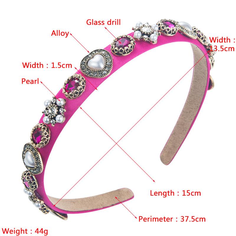 Women's Hairband Crystal Pearl Alloy Accessories Hair Band Grottoes Fine Edge Face Wash Hair Accessories
