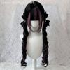 Black Wig with Pink Cosplay Wigs with Bangs  Lolita Long Curly Hair Wig Woman Party Cosplay Wig Natural Heat Resistant