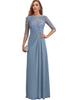 Dress European and American Chiffon Elegant Seven-quarter-sleeved Multi-color Enlarged Evening Dress Dance Dress