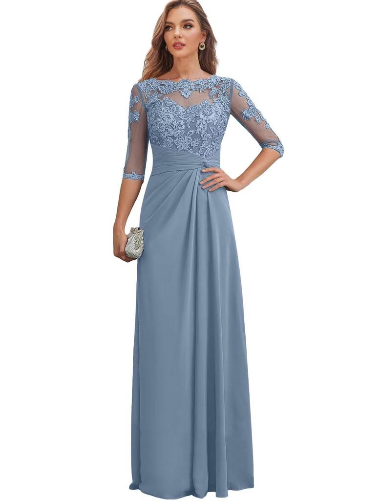 Dress European and American Chiffon Elegant Seven-quarter-sleeved Multi-color Enlarged Evening Dress Dance Dress