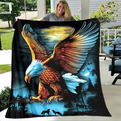 3D Eagle Printing Blanket Flannel Soft and Comfortable Blanket Blankets for Beds Picnic Blanket Warm Blanket Birthday Gift#(2)
