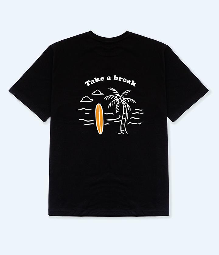Idle Workers Take A Break Semi-Oversized Short Sleeve T-Shirt_Black 1