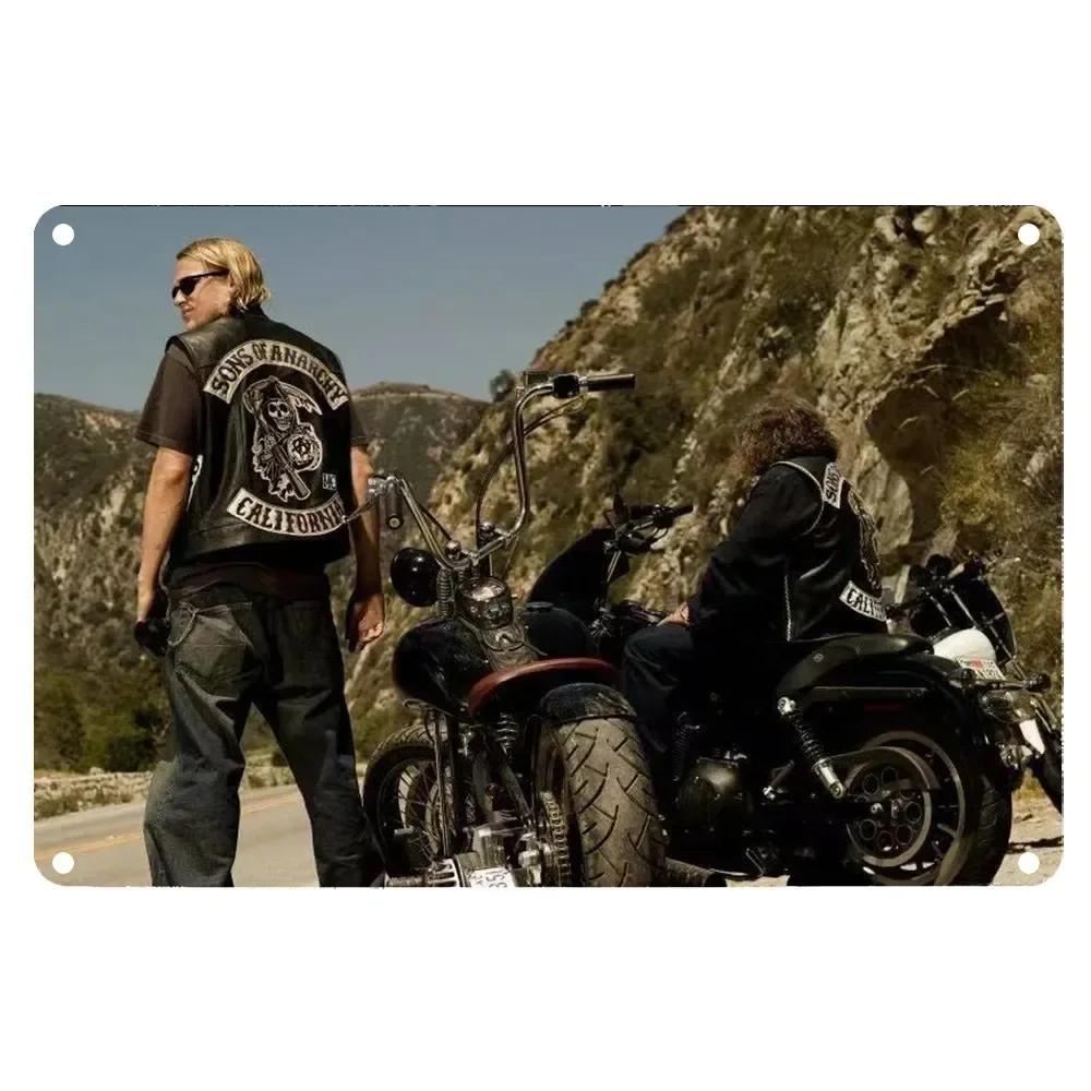 Metall Blechschild Sons of Anarchy Fear The Reaper Plakette Poster Bauernhof Zuhause Café Wanddekoration Vintage Metallplatte 12*8 Zoll