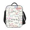 Mathematics Formulas Maths Numbers Insulated Lunch Bags for Work School Geek Science Puzzle Leakproof Cooler Thermal Lunch Box