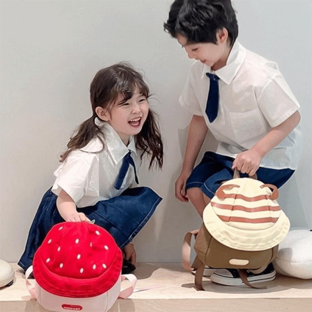 Strawberry Children Backpack Cloth Students School Bag Storage Bag Cartoon Daypack Outdoor