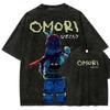Classic Role Playing Games Omori Peripherals Print T-shirt New Harajuku Streetwear Oversized Men Women Vintage Washed Cotton Tee