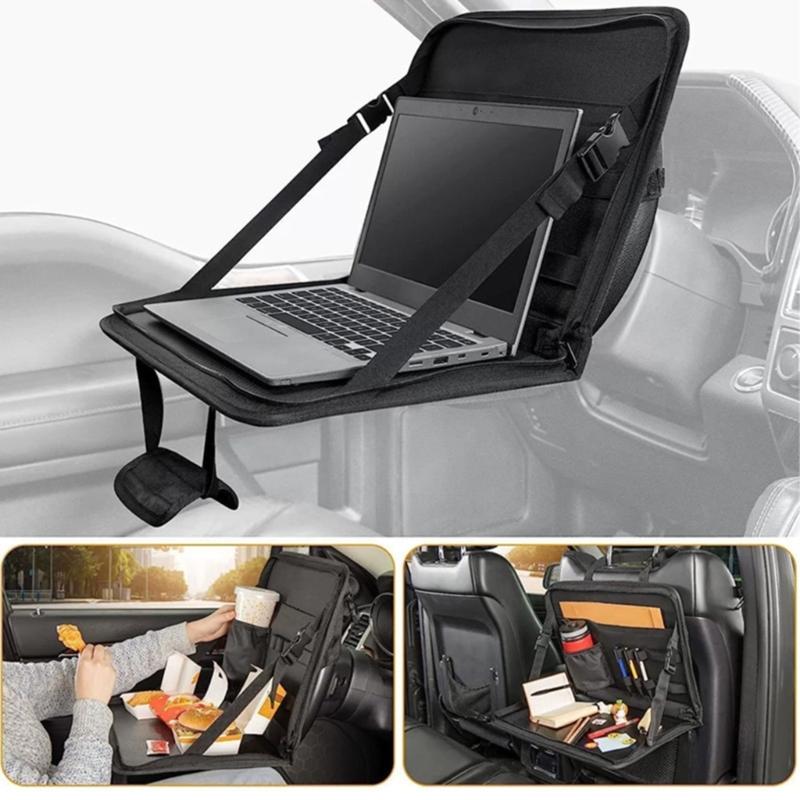 Portable Folding Car Desk with Storage Pockets Vehicle Dining & Office Tray for Eating & Working in SUVs & Large Cars