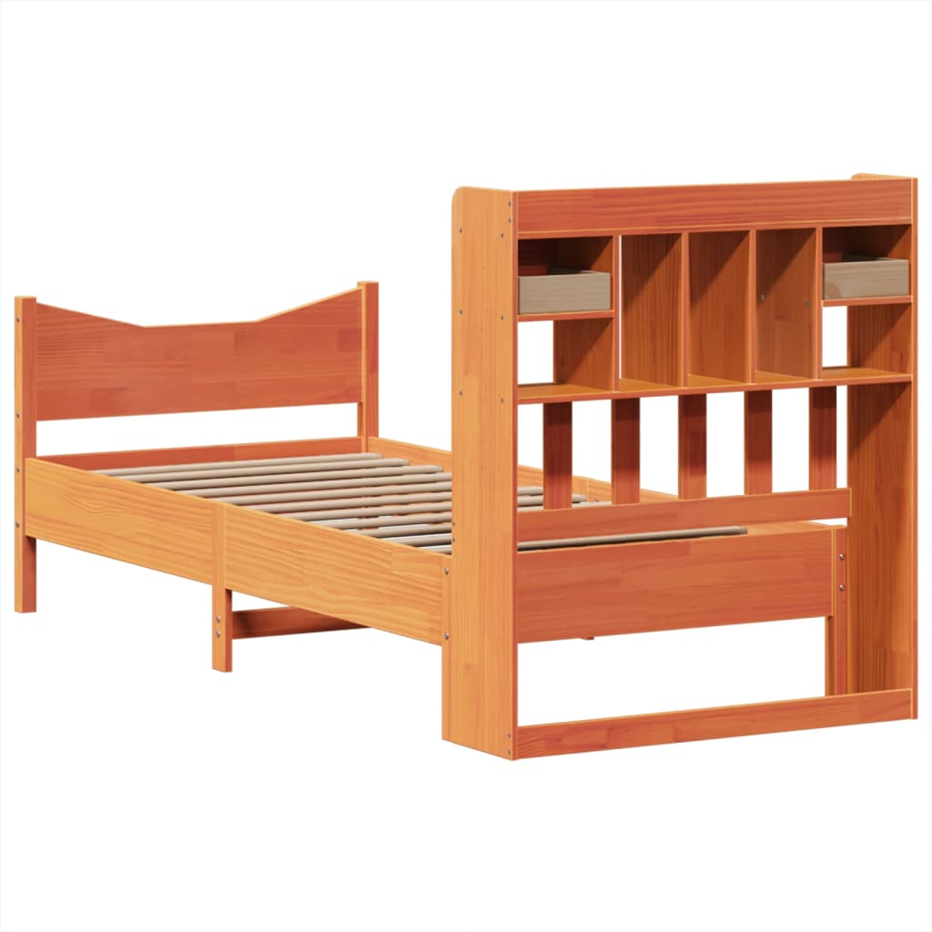 Solid Wood Bed without Mattress Wax Brown 75 x 190 cm Pine Wood