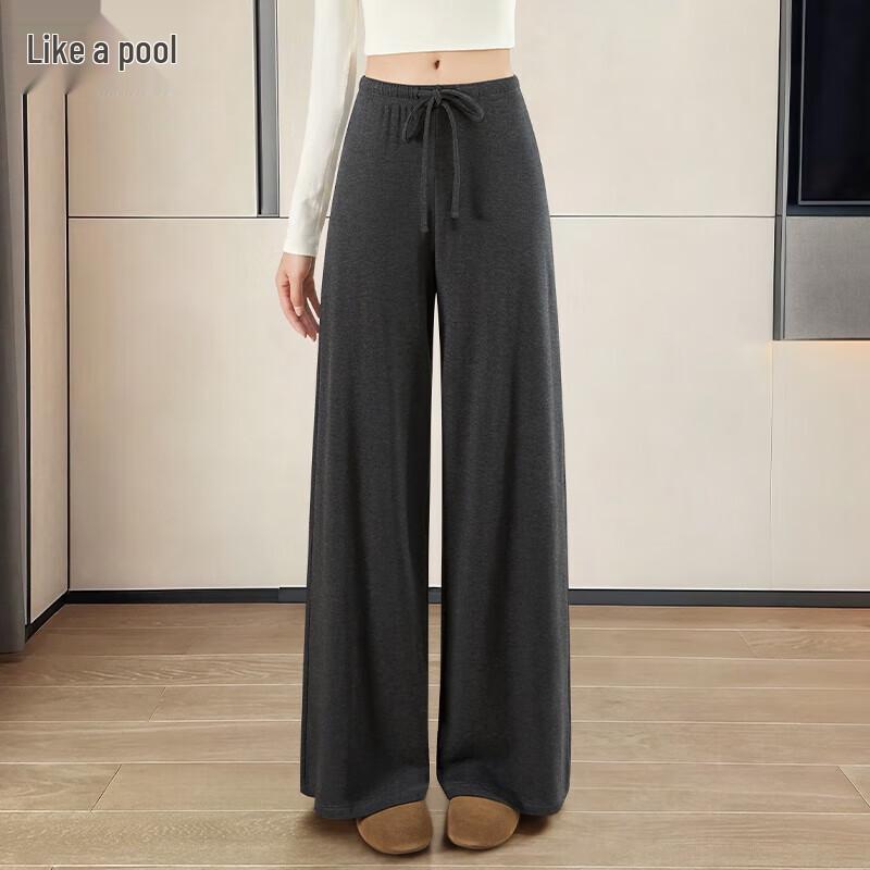 

Women s Relaxed Fit Wide-Leg Drawstring Pants L