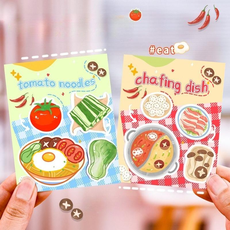 Kawai Stationery Cute Food and Play Sticky Notes Multiple Combination Good Looking Messages Delicious N Times Stickers Memo Pad