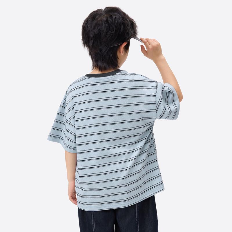Boys' Striped Letter Print Short Sleeve T-Shirt