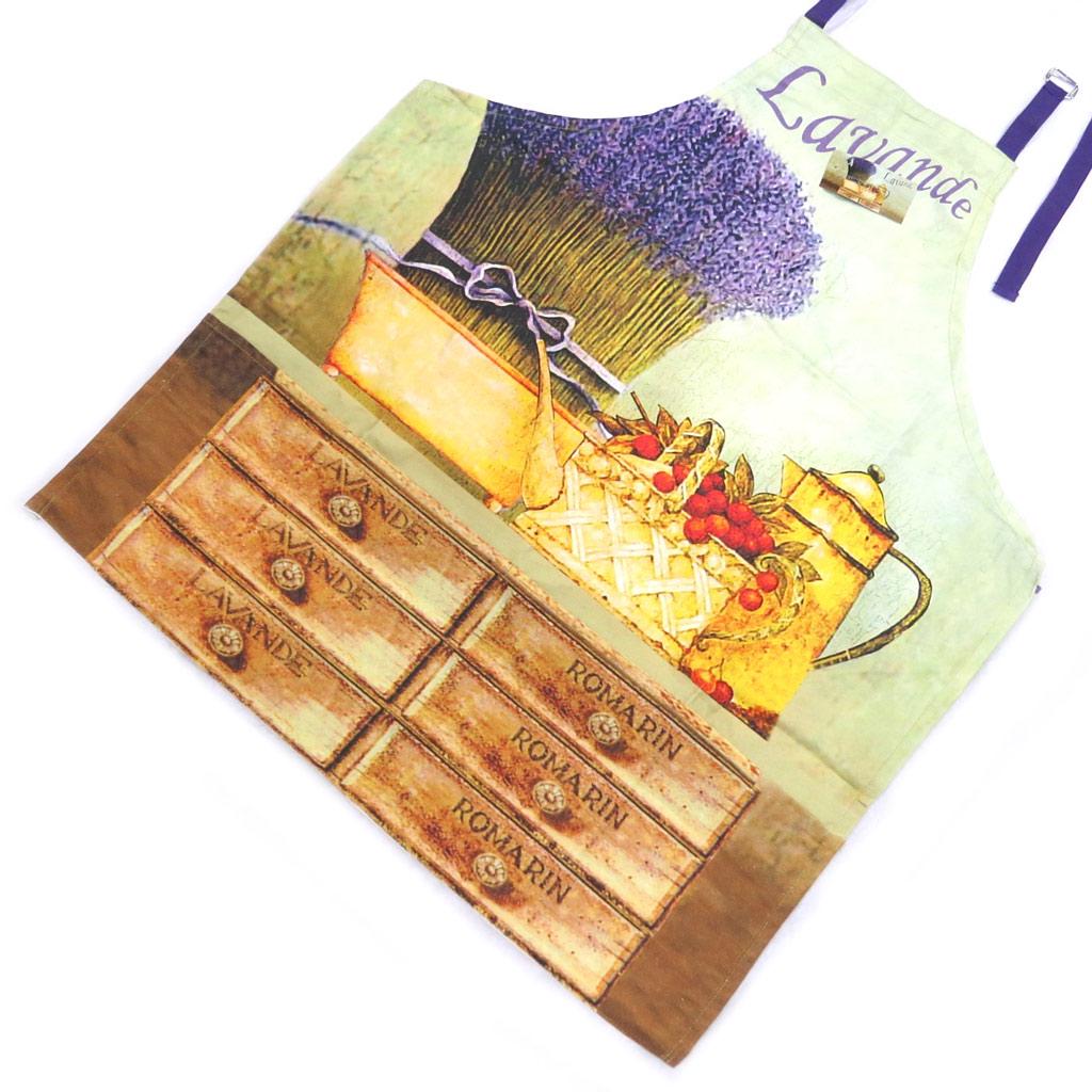 Les Trésors De Lily [P0986] - Designer-Schürze 'Lavande' grün-violett