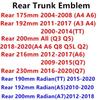 Q24 Ring Logo Car Hood Front Bonnet Grill Rear Trunk Emblem Badge Sticker Decal Accessories For a2 A3 A4 A5 A6 A7 Q2 Q3 Q5 Q8 TT