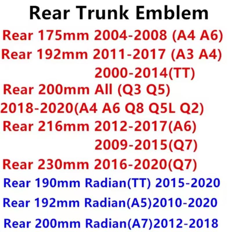 Q24 Ring Logo Car Hood Front Bonnet Grill Rear Trunk Emblem Badge Sticker Decal Accessories For a2 A3 A4 A5 A6 A7 Q2 Q3 Q5 Q8 TT