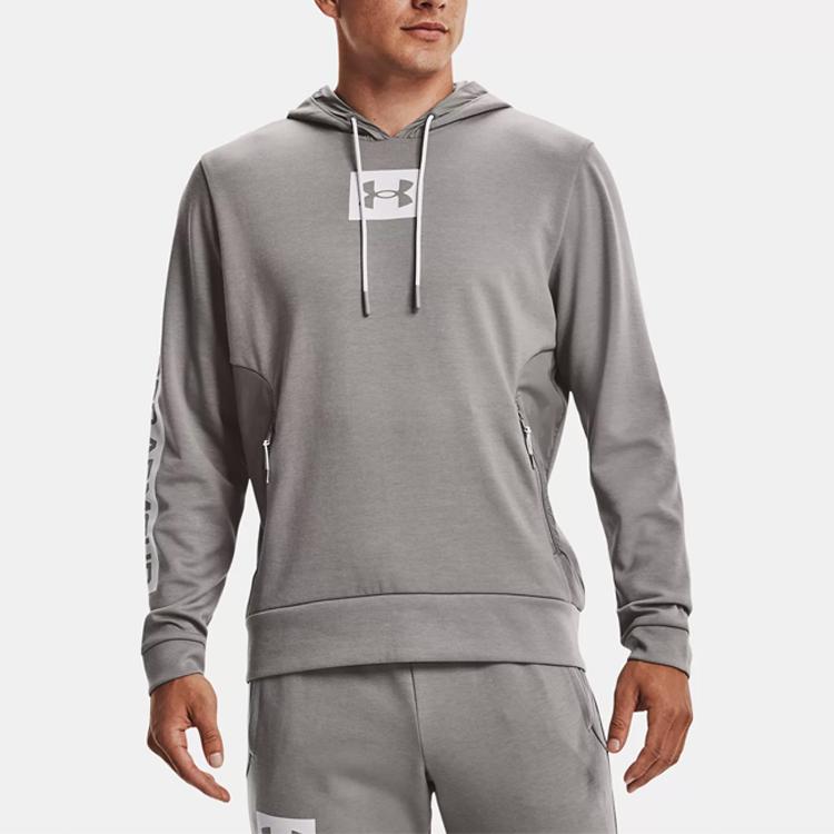 Under Armour Summit Series Training Knit Pullover Hoodie Men Tops Dark-Wolf-Grey 1366221-066