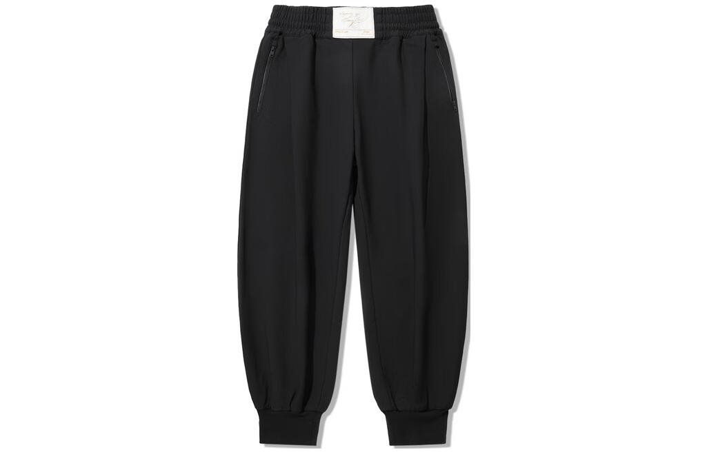 Li Ning x LIXIAOLONG,LIANMINGKUAN Kung Fu Collection, Solid Color Fleece Lined Thermal Elastic Cuff Knitted Sweatpants AKXT787-2 2XL