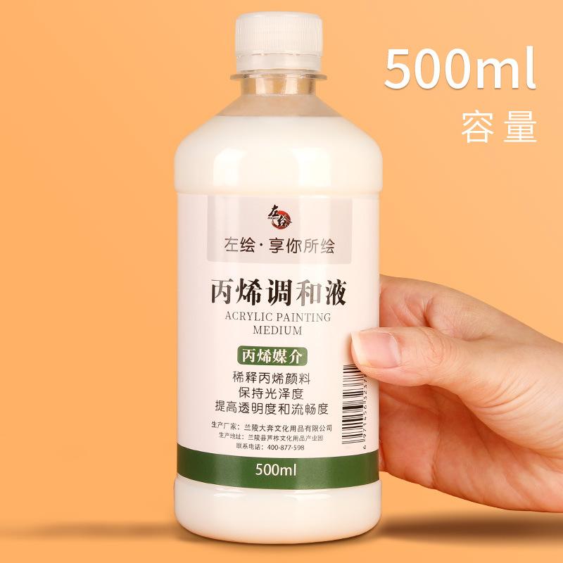 Acrylic Paint Medium & Thinner 250ml, White Mixing Fluid for Dilution & Blending