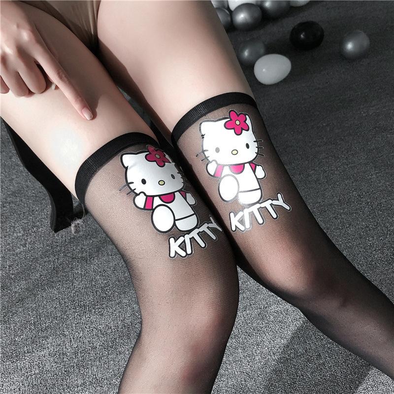 Japanese Printed Kitten Stockings, Lolita Stockings, Anime Two-dimensional Cute Cat Sex Stockings