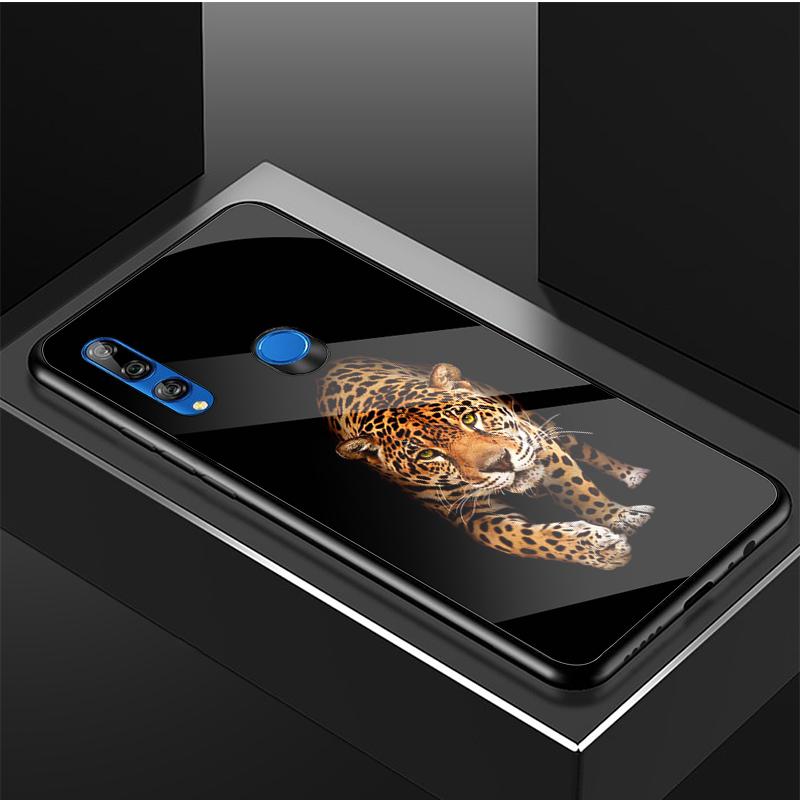 Jaguar Handyhülle aus gehärtetem Glas für Huawei honor 8X 9 10i 20i 20Lite 20Pro 30 Pro Cover Shell