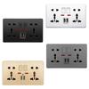 Wall Mounted UK Power Outlet with 2 USB Ports Compact Panel Power Socket
