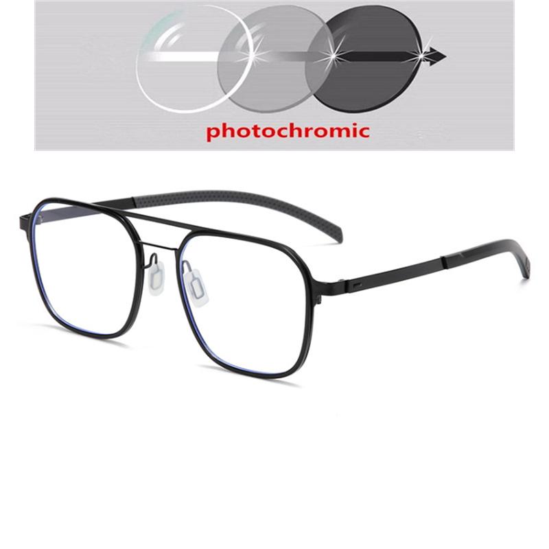 Metal Oversized Student Nearsighted Glasses For Men Fashion Business Shortsighted Prescription Glasses Women -0.5 -0.75 To -6.0