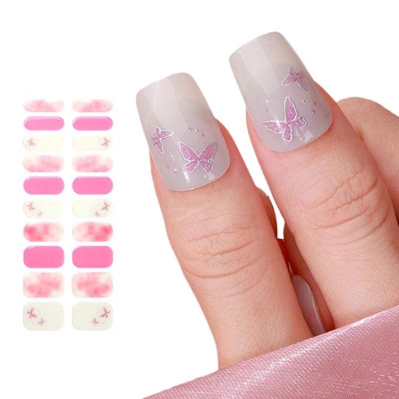Semi Cured Gels Nail Strips Gels Nails Stickers Nails Polish Strips Light Required Gels Nail Wrap Nails Art Stickers