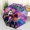KPop Demon Hunters Print Automatic Open Close Umbrella, Portable Foldable Umbrella, for Outdoor Commute Camping Trip, Ideal Birthday Gift