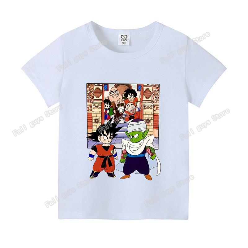 Dragon BallZ T-shirt for Children New Round Collar Clothing Kids Anime Short Sleeve Cute Cartoon Clothes Fashion Sunmer Top Gift
