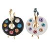 Enamel Fine Workmanship Shiny High Gloss Geometric Decoration Rust-resistant Exquisite Draw Palette Brooch