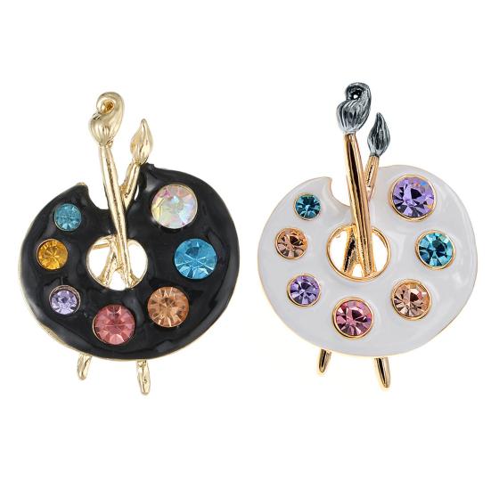 Enamel Fine Workmanship Shiny High Gloss Geometric Decoration Rust-resistant Exquisite Draw Palette Brooch